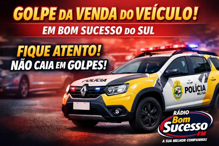 Golpe da venda de veiculo pela internet em Bom Sucesso do Sul